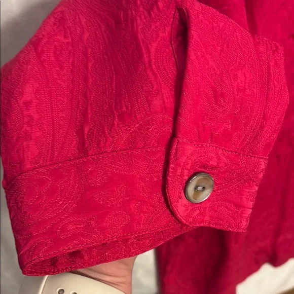 Chico's Red Silk Blend Top Chico’s Size 3 - Picture 4 of 8